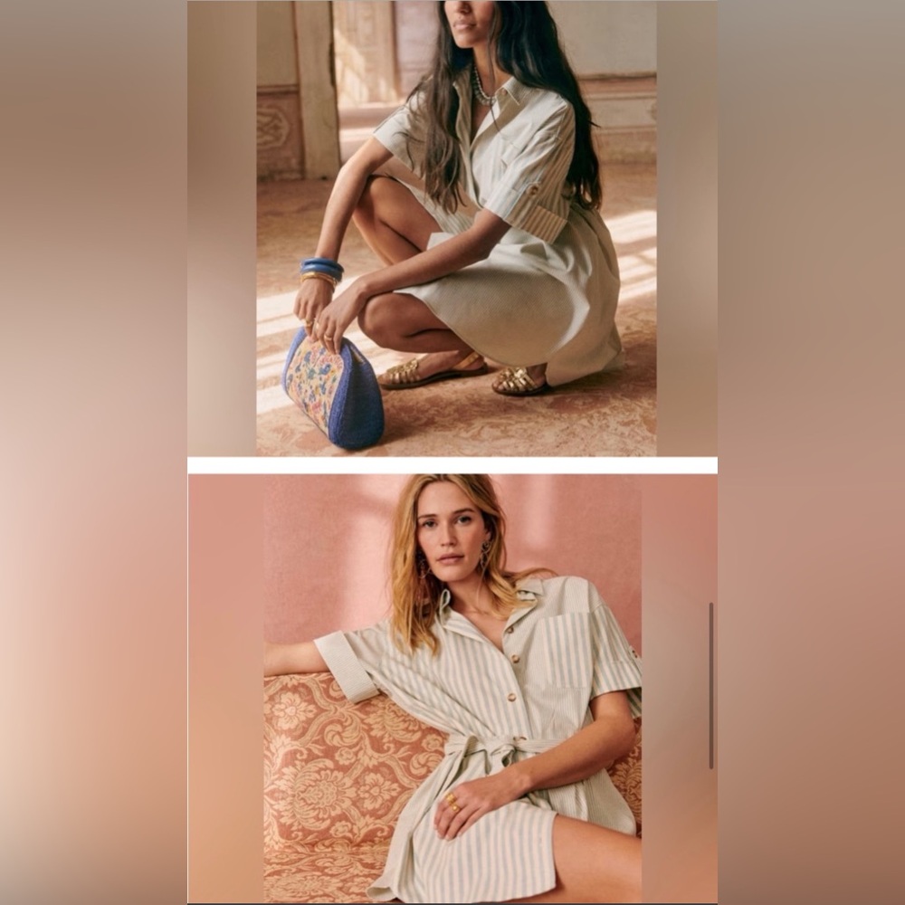Sezane Celia belted shirt dress